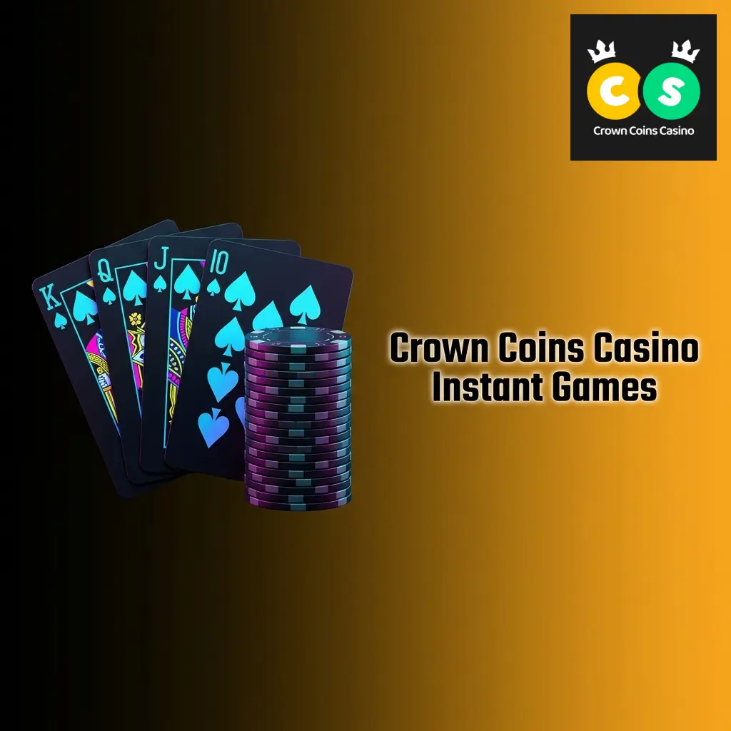 Crown Coins Casino instant games lobby showing slots and casino-style games available for quick online play